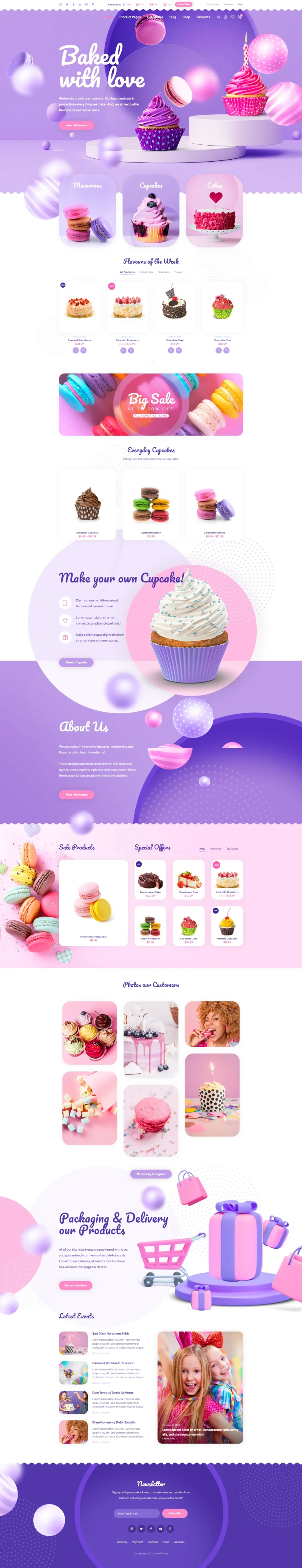 Cake Shop Homepage for Desktop